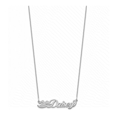14K White Gold Personalized Name Plate Necklace – view 2