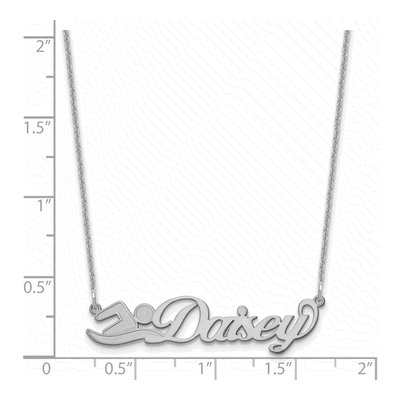 14K White Gold Personalized Name Plate Necklace – view 3