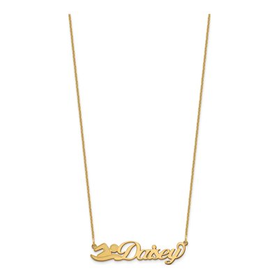14K Yellow Gold Small Custom Name Plate Necklace – view 2