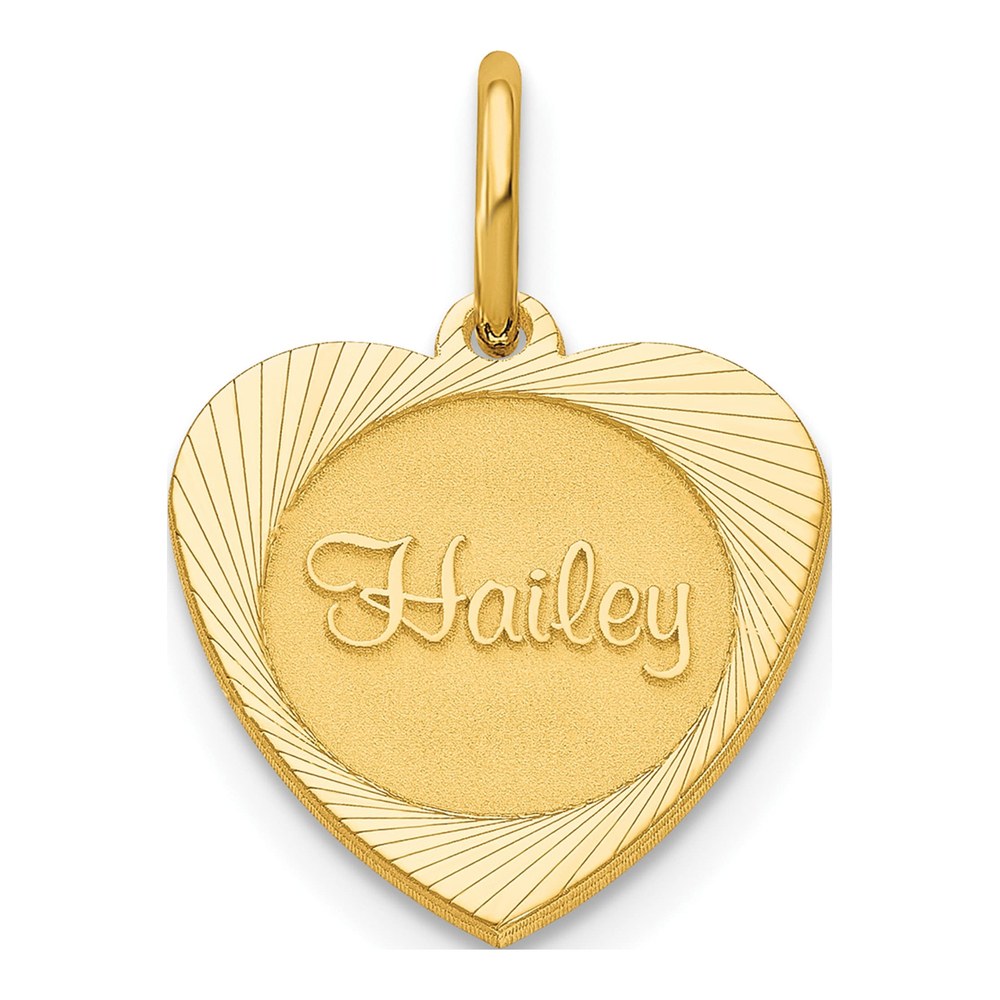 Sterling Silver/gold-Plated Small Heart Disc Name Charm Pendant