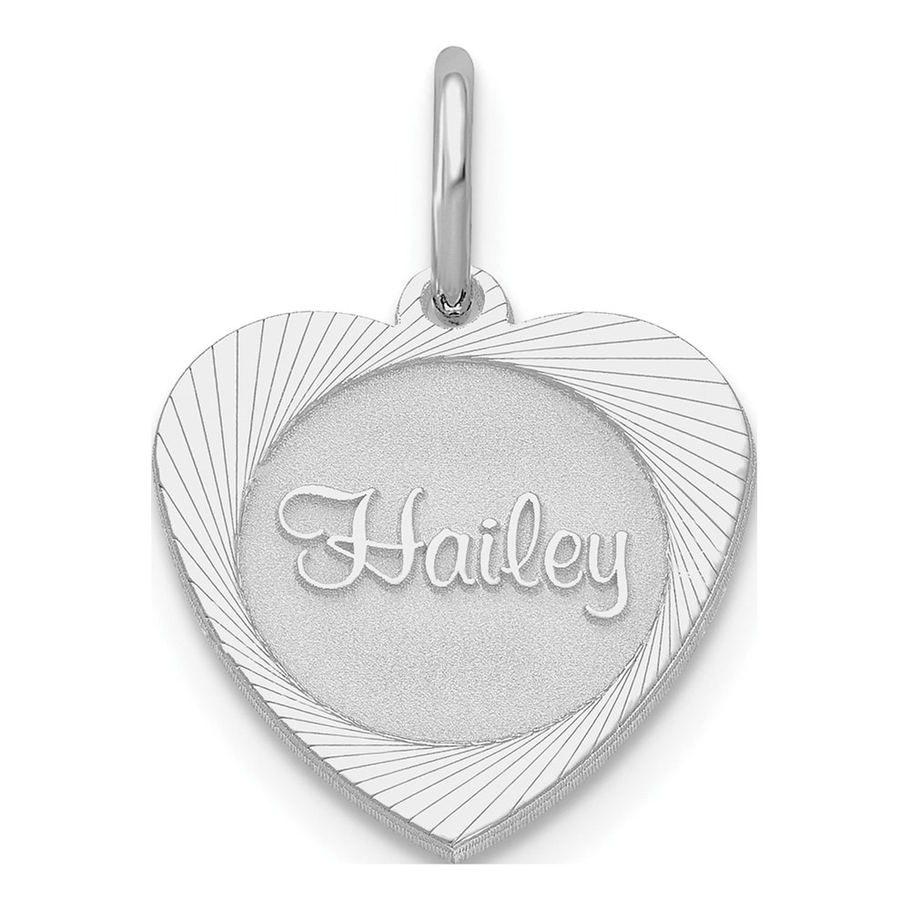 Sterling Silver Small Heart Disc Charm