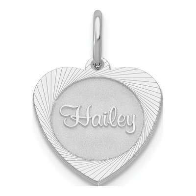 Sterling Silver Small Heart Disc Charm