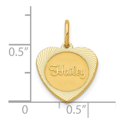 14K Yellow Gold Small Heart Name Charm – view 4