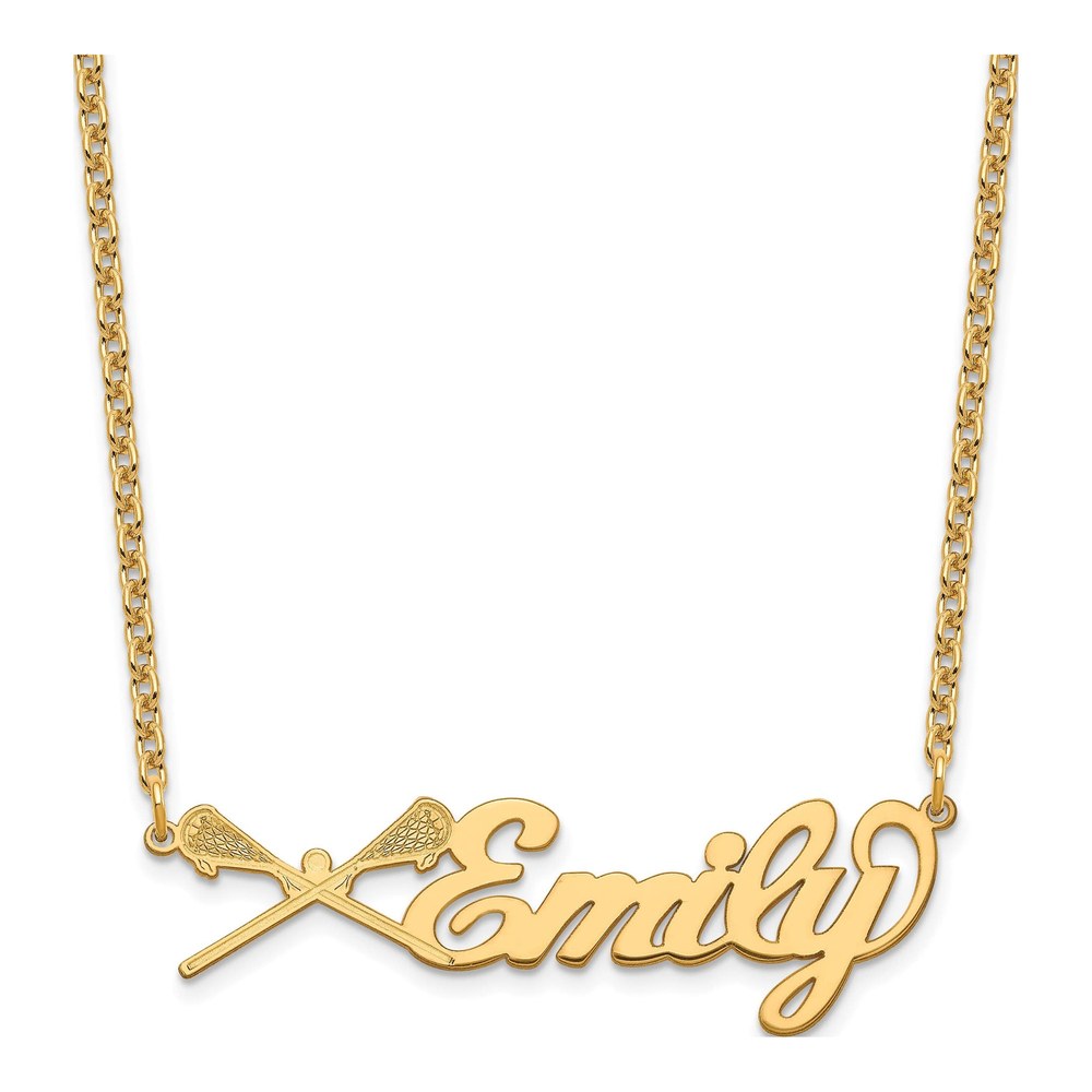 Gold-Plated Sterling Silver Personalized Name Plate Necklace