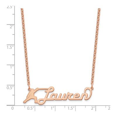 Rose Gold-Plated Sterling Silver Custom Name Plate Necklace – view 3