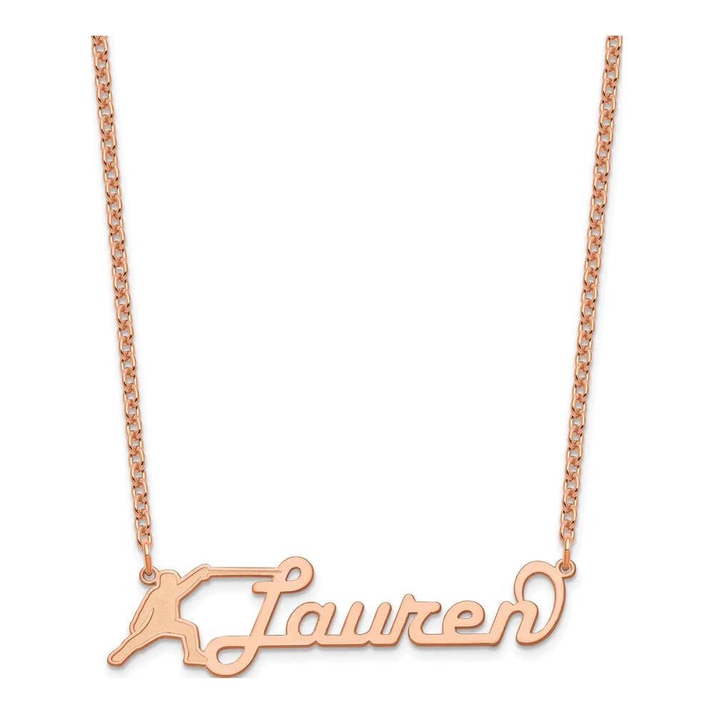 Rose Gold-Plated Sterling Silver Custom Name Plate Necklace