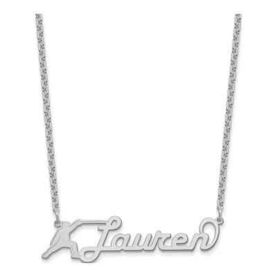 Sterling Silver Personalized Name Plate Necklace
