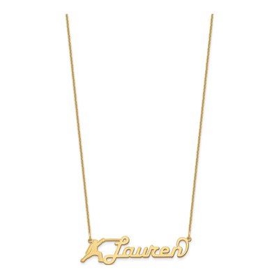 14K Yellow Gold Personalized Name Plate Necklace – view 2