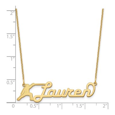 14K Yellow Gold Personalized Name Plate Necklace – view 3