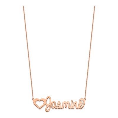 14K Rose Gold Large Custom Name Plate Necklace – view 2