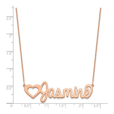 14K Rose Gold Large Custom Name Plate Necklace – view 5
