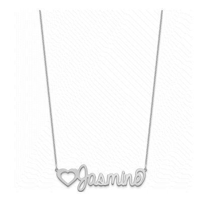 14K White Gold Large Personalized Name Plate Necklace – view 2