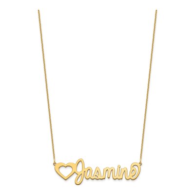 14K Yellow Gold Large Personalized Name Plate Necklace – view 2
