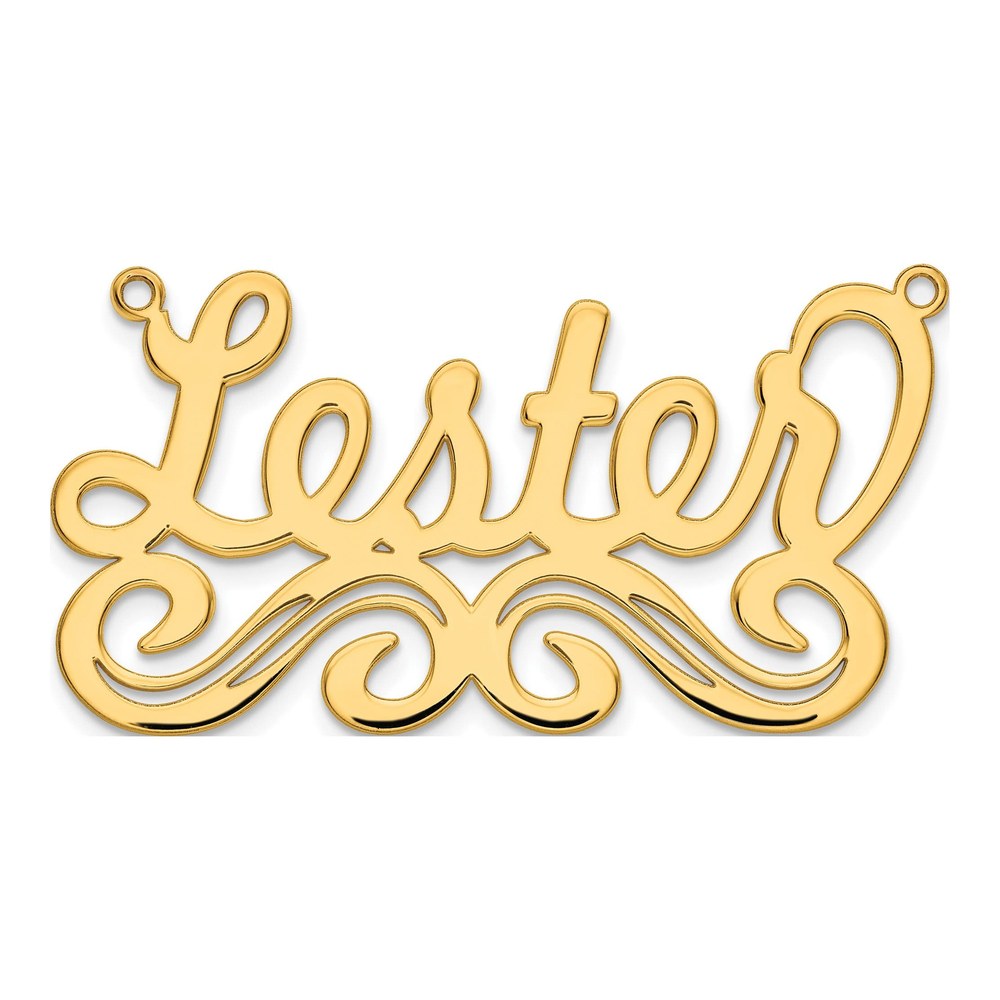 Gold-Plated Sterling Silver Personalized Name Plate Necklace