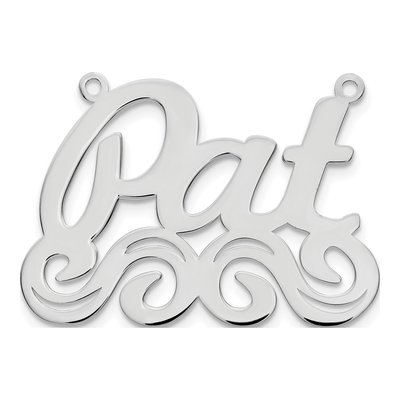 14K White Gold Personalized Name Plate Necklace – view 2