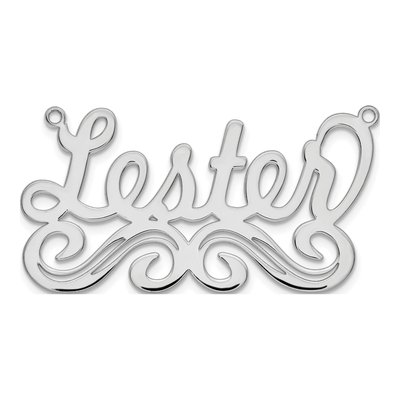 14K White Gold Personalized Name Plate Necklace