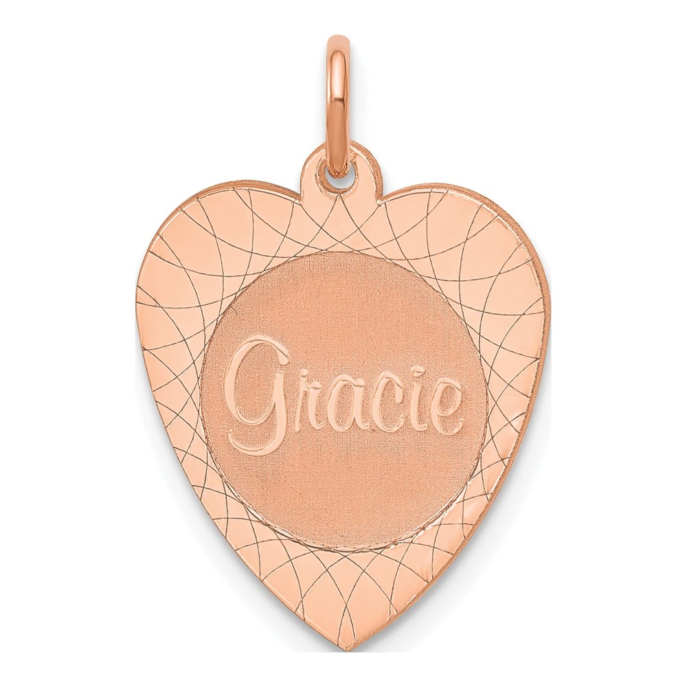 Rose Gold-Plated Sterling Silver Personalized Heart Name Charm
