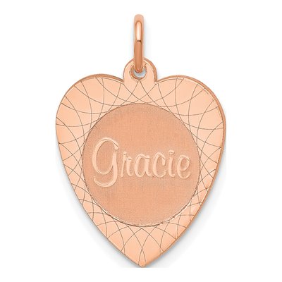 Rose Gold-Plated Sterling Silver Personalized Heart Name Charm