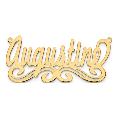 14K Yellow Gold Personalized Name Plate Necklace – view 4