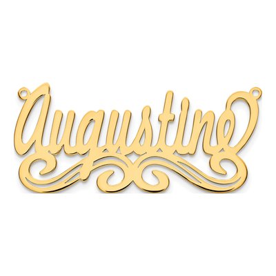 14K Yellow Gold Personalized Name Plate Necklace – view 5