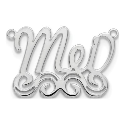 14K White Gold Small Personalized Name Plate Necklace – view 2