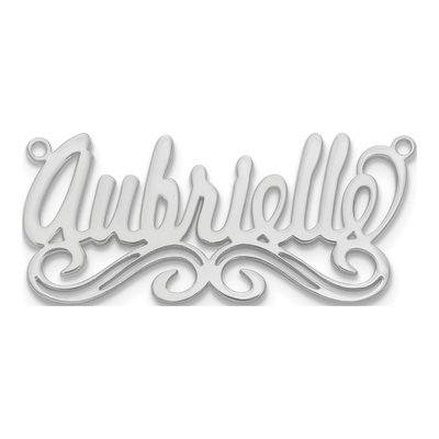 14K White Gold Small Personalized Name Plate Necklace – view 4