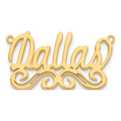 14K Yellow Gold Small Name Plate Necklace