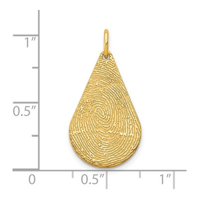 Gold-Plated Sterling Silver Personalized Fingerprint Tear Drop Charm – view 2