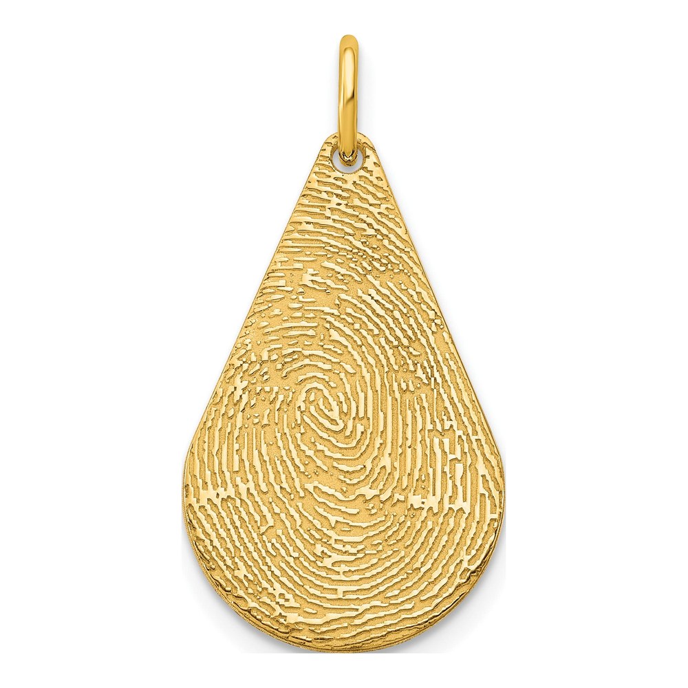 Gold-Plated Sterling Silver Personalized Fingerprint Tear Drop Charm