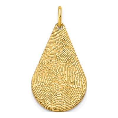 14K Yellow Gold Fingerprint Charm
