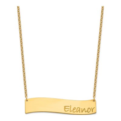 Gold-Plated Sterling Silver Personalized Curved Bar Necklace – view 2