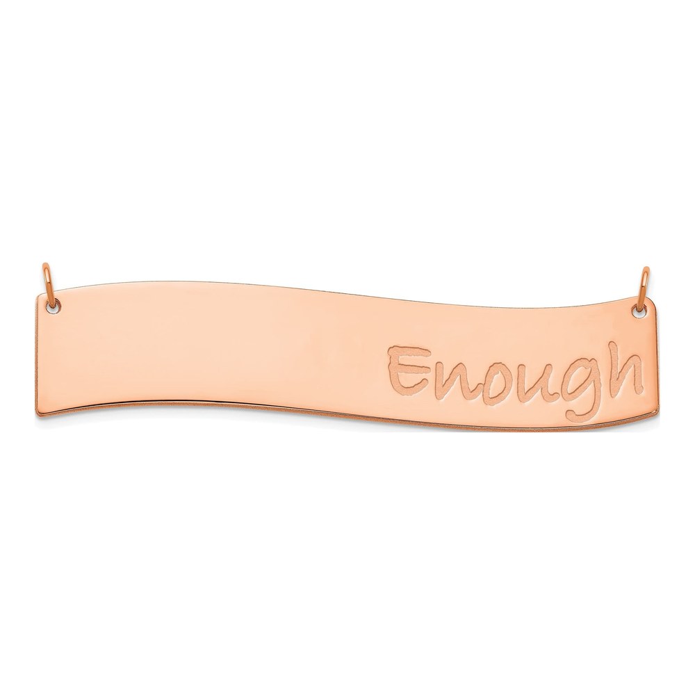 Personalized Rose-Tone Curved Bar Name Necklace