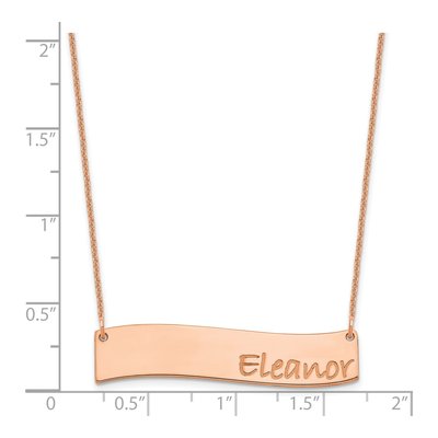 14K Rose Gold Curved Bar Name Necklace – view 2
