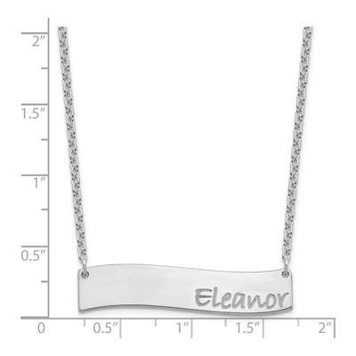 Sterling Silver Personalized Curved Bar Necklace – view 3