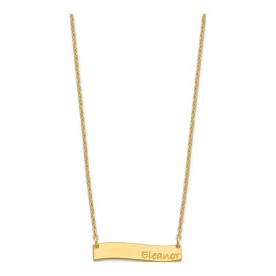 Gold-Plated Sterling Silver Personalized Curved Bar Name Necklace – view 2