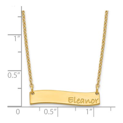 Gold-Plated Sterling Silver Personalized Curved Bar Name Necklace – view 3