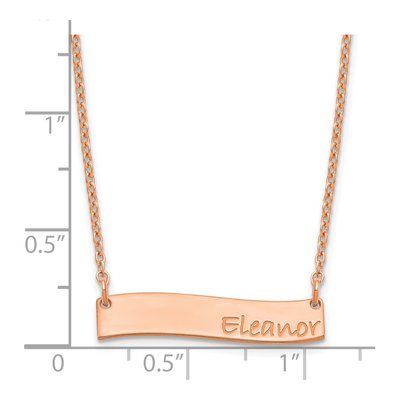 Rose Gold-Plated Sterling Silver Personalized Curved Bar Name Necklace – view 3