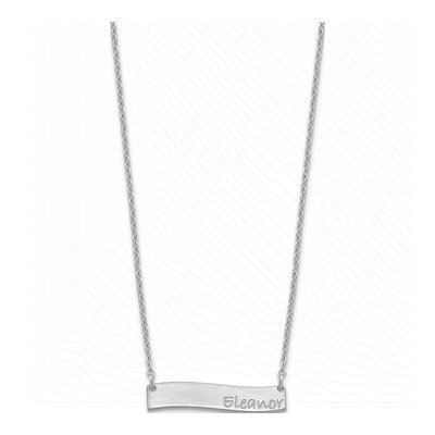Sterling Silver Curved Bar Name Necklace – view 2