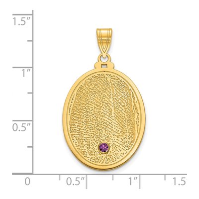 Gold-Plated Sterling Silver Oval Fingerprint Pendant – view 2