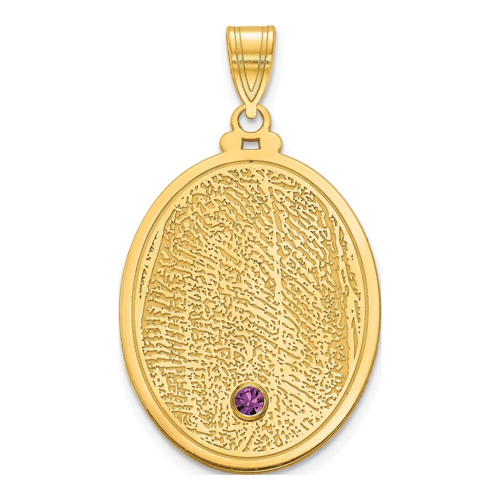 Gold-Plated Sterling Silver Oval Fingerprint Pendant