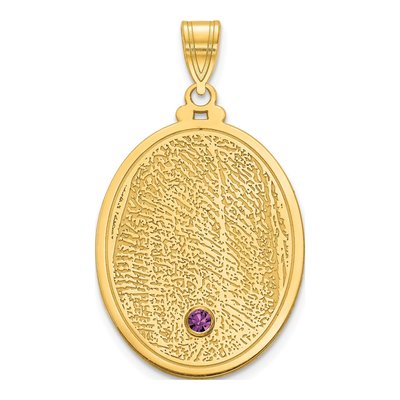 Gold-Plated Sterling Silver Oval Fingerprint Pendant