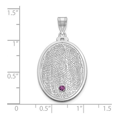 Sterling Silver Personalized Fingerprint Pendant – view 2