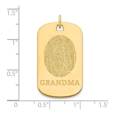Gold-Plated Sterling Silver Personalized Fingerprint Dog Tag Pendant – view 2