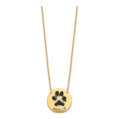 Gold-Plated Sterling Silver Paw Print Necklace – view 2