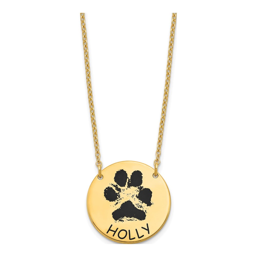 Sterling Silver Gold-Plated Paw Print Necklace