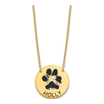 Gold-Plated Sterling Silver Paw Print Necklace