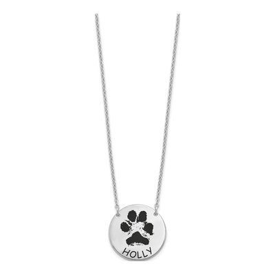 Sterling Silver Paw Print Necklace – view 2