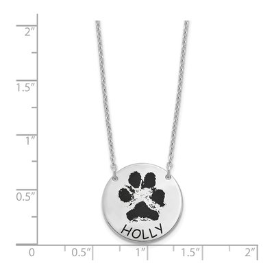 Sterling Silver Paw Print Necklace – view 3