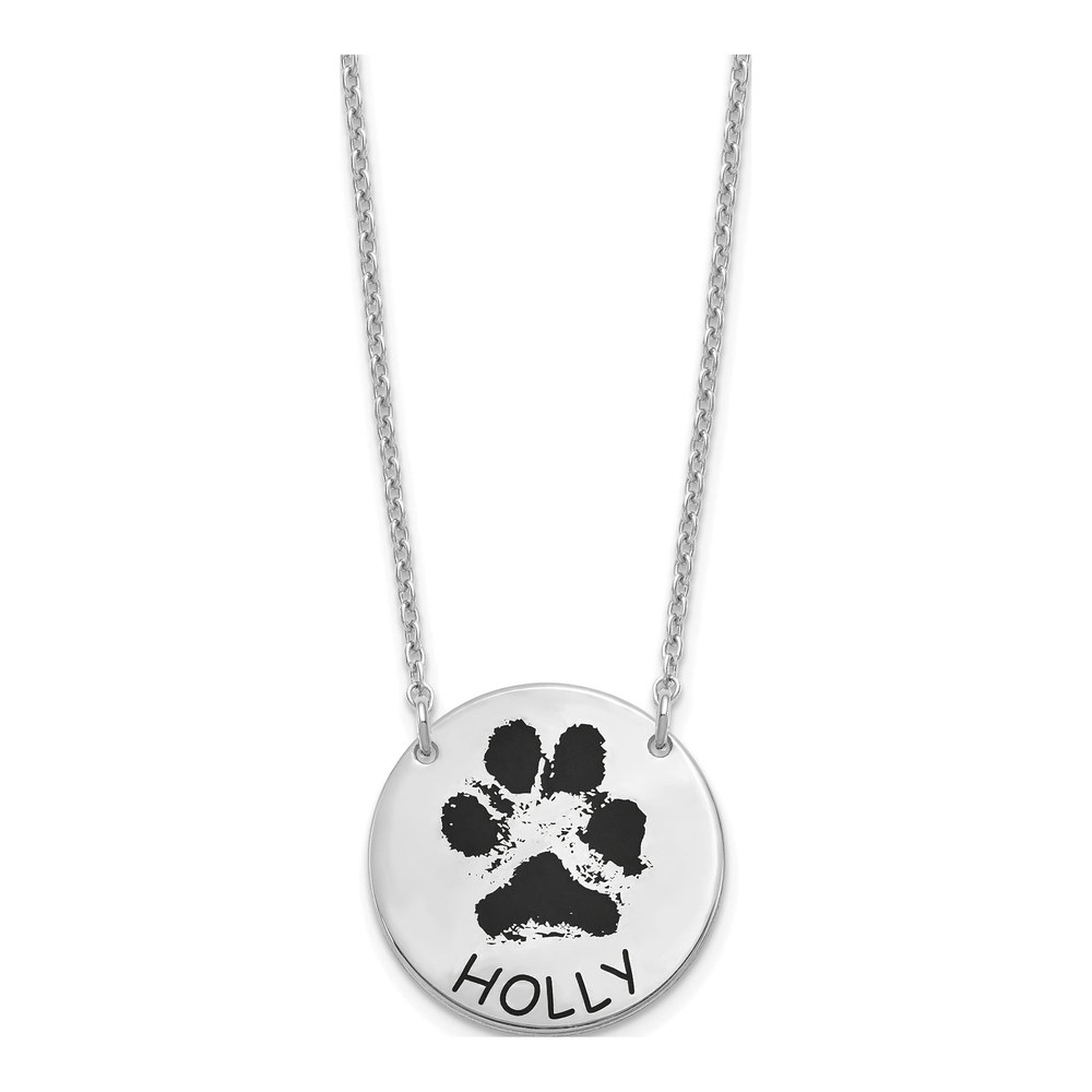 Sterling Silver Paw Print Necklace