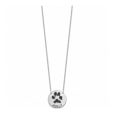 14K White Gold Epoxy Paw Print Necklace – view 2